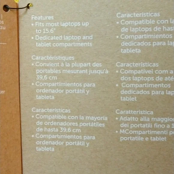 NWT Dell Tek Backpack 15.6" /40 cm Black Many Pockets & Padded Laptop Pocket - Picture 4 of 15